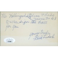 Fred Leach Philadelphia Phillies Signed 3x5 Index Card JSA Authenticated