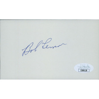 Bob Lemon Cleveland Indians Signed 3x5 Index Card JSA Authenticated
