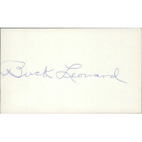 Buck Leonard Homestead Grays Signed 3x5 Index Card JSA Authenticated Buck Leonard Homestead Grays Signed 3x5 Index Card JSA Authenticated