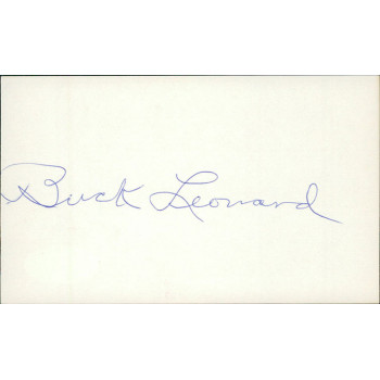 Buck Leonard Homestead Grays Signed 3x5 Index Card JSA Authenticated