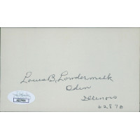 Louis Lowdermilk St. Louis Cardinals Signed 3x5 Index Card JSA Authenticated