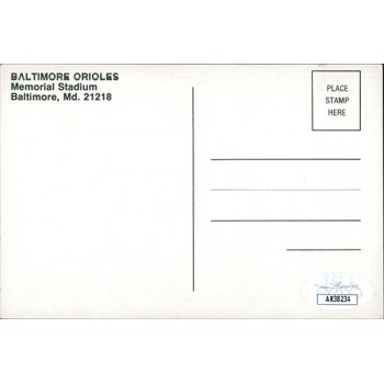 Fred Lynn Baltimore Orioles Signed 3.5x5.25 Photo Postcard JSA Authenticated