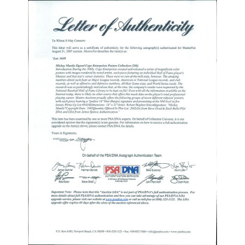 Mickey Mantle New York Yankees Signed 14x21 Cope Enterprise Poster JSA Authentic