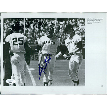 Willie Mays San Francisco Giants Signed 8.5x11 Cut Page JSA Authenticated Willie Mays San Francisco Giants Signed 8.5x11 Cut Page JSA Authenticated