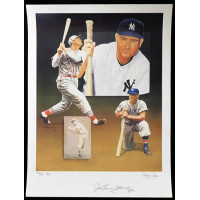 Johnny Mize New York Yankees Signed 18x24 Lithograph /500 JSA Authenticated