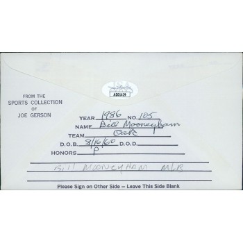 Bill Mooneyham Oakland Athletics Signed First Day Issue Cachet JSA Authenticated