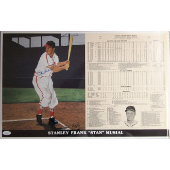 Stan Musial Cardinals Signed 13x21 Cope Enterprise Poster JSA Authenticated