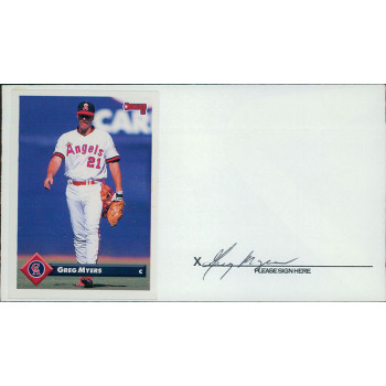 Greg Myers California Angels Signed First Day Issue Cachet JSA Authenticated