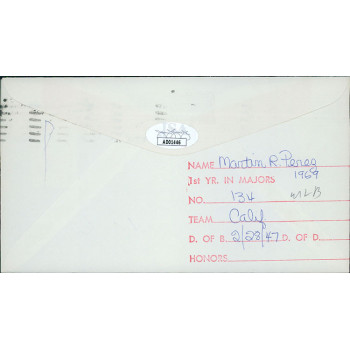 Marty Perez Atlanta Braves Signed First Day Issue Cachet JSA Authenticated