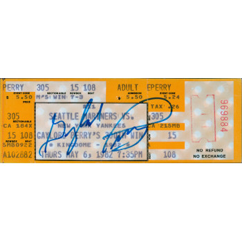 Gaylord Perry Seattle Mariners Signed 300 Win Commemorative Ticket PSA Authentic Gaylord Perry Seattle Mariners Signed 300 Win Commemorative Ticket PSA Authentic