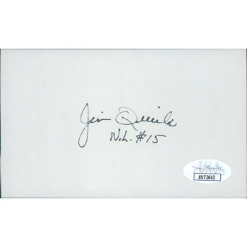 Jim Quick Major League Baseball Umpire Signed 3x5 Index Card JSA Authenticated