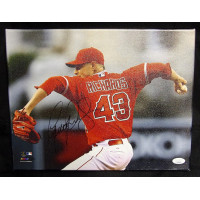 Garrett Richards Los Angeles Angels Signed 11x14 Canvas Photo JSA Authenticated