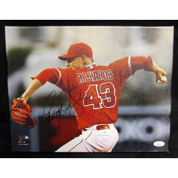 Garrett Richards Los Angeles Angels Signed 11x14 Canvas Photo JSA Authenticated