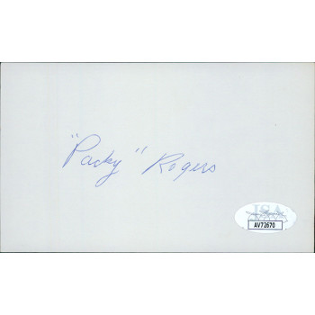 Packy Rogers Brooklyn Dodgers Signed 3x5 Index Card JSA Authenticated Packy Rogers Brooklyn Dodgers Signed 3x5 Index Card JSA Authenticated