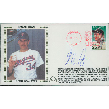 Nolan Ryan Signed Sixth No-Hitter Limited Edition Cachet JSA Authenticated Nolan Ryan Signed Sixth No-Hitter Limited Edition Cachet JSA Authenticated
