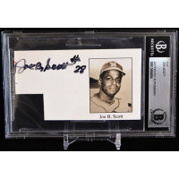 Joe B. Scott Negro Leagues Baseball Player Signed Cut Beckett Authenticated BAS