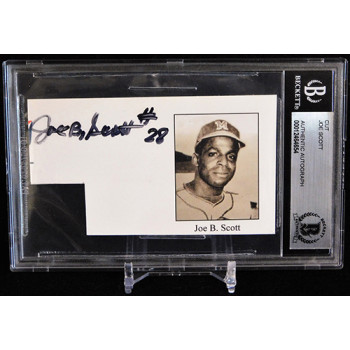Joe B. Scott Negro Leagues Baseball Player Signed Cut Beckett Authenticated BAS