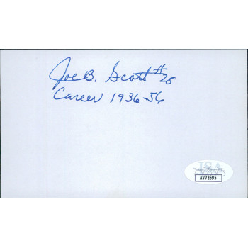 Joe B. Scott Signed 3x5 Index Card JSA Authenticated
