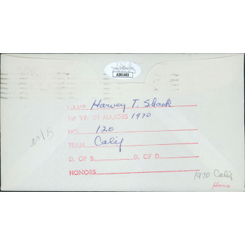 Harvey Shank California Angels Signed First Day Issue Cachet JSA Authenticated