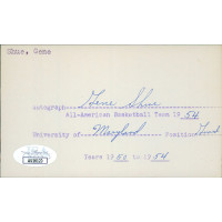 Gene Shue Basketball Player Signed 3x5 Index Card JSA Authenticated Gene Shue Basketball Player Signed 3x5 Index Card JSA Authenticated
