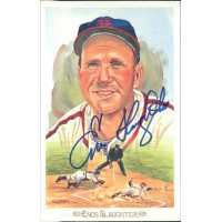 Enos Slaughter Signed Perez Steele Celebration HOF Postcard JSA Authenticated