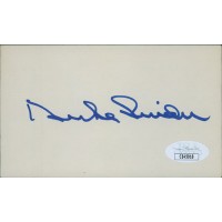 Duke Snider Brooklyn Dodgers Signed 3x5 Index Card JSA Authenticated