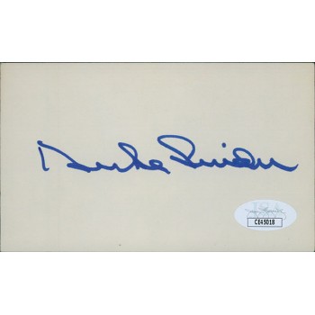 Duke Snider Brooklyn Dodgers Signed 3x5 Index Card JSA Authenticated
