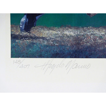 Duke Snider Brooklyn Dodgers Signed 18x24 Lithograph /407 JSA Authenticated