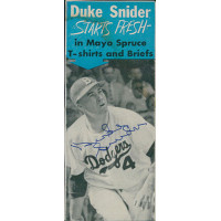 Duke Snider Brooklyn Dodgers Signed 2.25x5.5 Cut Page JSA Authenticated Duke Snider Brooklyn Dodgers Signed 2.25x5.5 Cut Page JSA Authenticated