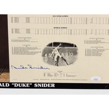Duke Snider Dodgers Signed 14x21 Cope Enterprise Poster JSA Authenticated