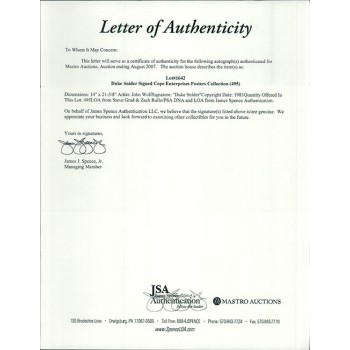 Duke Snider Dodgers Signed 14x21 Cope Enterprise Poster JSA Authenticated