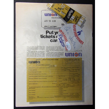 Don Sutton Los Angeles Dodgers Signed Sticker Affixed to Scorecard JSA Authentic