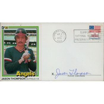 Jason Thompson California Angels Signed First Day Issue Cachet JSA Authenticated Jason Thompson California Angels Signed First Day Issue Cachet JSA Authenticated