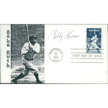 Bobby Thomson Signed Babe Ruth First Day Issue Cachet JSA Authenticated