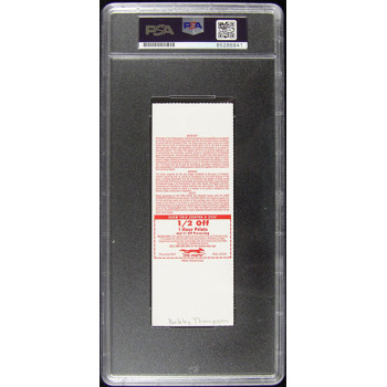 Bobby Thomson San Francisco Giants Signed Game Ticket PSA Authenticated