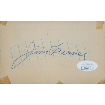 Jim Turner New York Yankees Signed Cut 3x5 Index Card JSA Authenticated