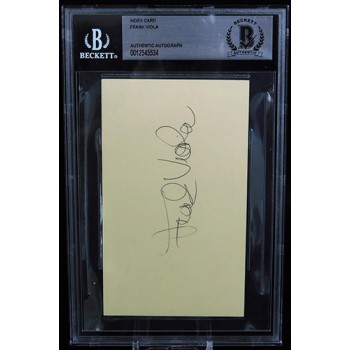 Frank Viola Minnesota Twins Signed 3x5 Index Card Beckett Authenticated BAS