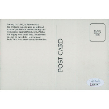 Ted Williams Boston Red Sox Signed 4x6 Postcard JSA Authenticated Ted Williams Boston Red Sox Signed 4x6 Postcard JSA Authenticated