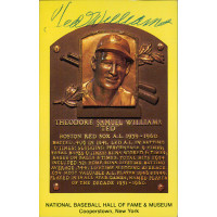 Ted Williams Red Sox Signed HOF Cooperstown Plaque Postcard JSA Authenticated Ted Williams Red Sox Signed HOF Cooperstown Plaque Postcard JSA Authenticated