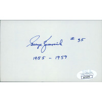 George Zuverink Baltimore Orioles Signed 3x5 Index Card JSA Authenticated George Zuverink Baltimore Orioles Signed 3x5 Index Card JSA Authenticated