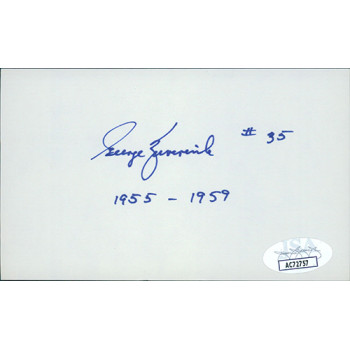 George Zuverink Baltimore Orioles Signed 3x5 Index Card JSA Authenticated