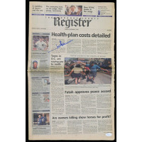 Jim Abbott New York Yankees Signed No-Hitter Newspaper JSA Authenticated