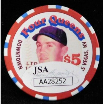 Irv Noren New York Yankees Signed Four Queens Vintage $5.00 Poker Chip JSA Authenticated Irv Noren New York Yankees Signed Four Queens Vintage $5.00 Poker Chip JSA Authenticated