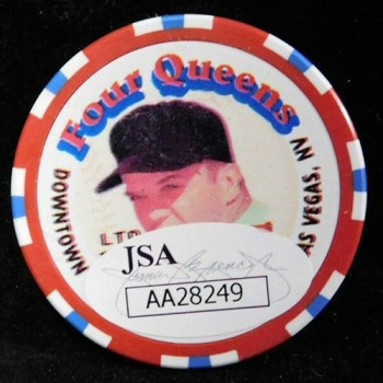 Moose Skowron Yankees Dodgers Signed Four Queens Vintage $5 Poker Chip JSA Authenticated Moose Skowron Yankees Dodgers Signed Four Queens Vintage $5 Poker Chip JSA Authenticated