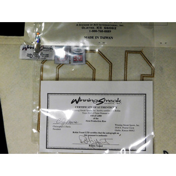 Robin Yount Milwaukee Brewers Signed 1999 HOF LE Pennant JSA Authenticated