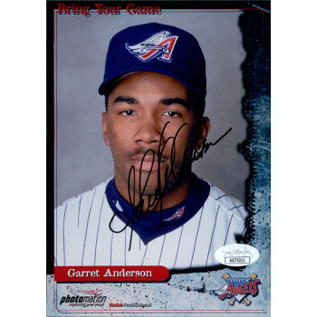 Garret Anderson Anaheim Angels Signed 5x7 Glossy Promo Photo JSA Authenticated