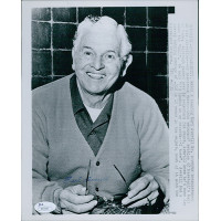 Earl Averill Signed 8x10 B&W Baseball Promo Press Photo JSA Authenticated HOF