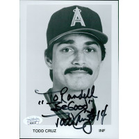 Todd Cruz California Angels Signed 5x7 Promo Glossy Photo JSA Authenticated Todd Cruz California Angels Signed 5x7 Promo Glossy Photo JSA Authenticated