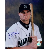 Ben Davis Seattle Mariners Signed 8x10 Glossy Photo JSA Authenticated Water DMG