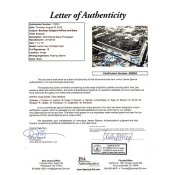 Brooklyn Dodgers HOFers & Stars Signed 11x14 Stock Card Photo Signed By 18 JSA Authenticated Brooklyn Dodgers HOFers & Stars Signed 11x14 Stock Card Photo Signed By 18 JSA Authenticated